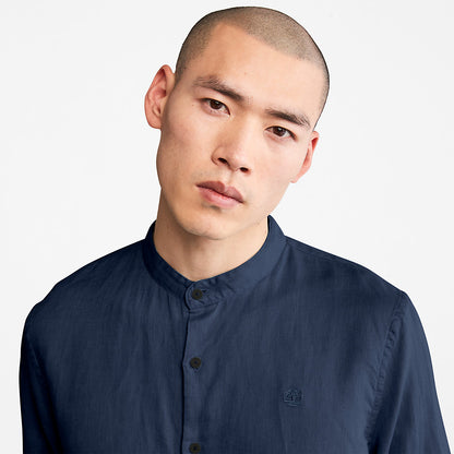 Mens Timberland Mill River Linen Shirt for Men in Navy