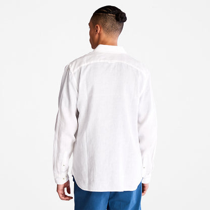 Mens Timberland Mill River LS Linen Shirt for Men in White