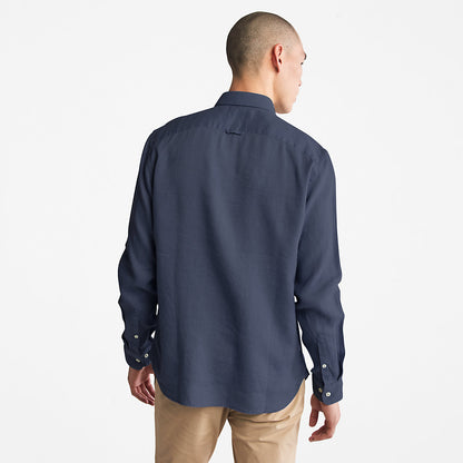 Mens Timberland Mill River LS Linen Shirt for Men in Navy