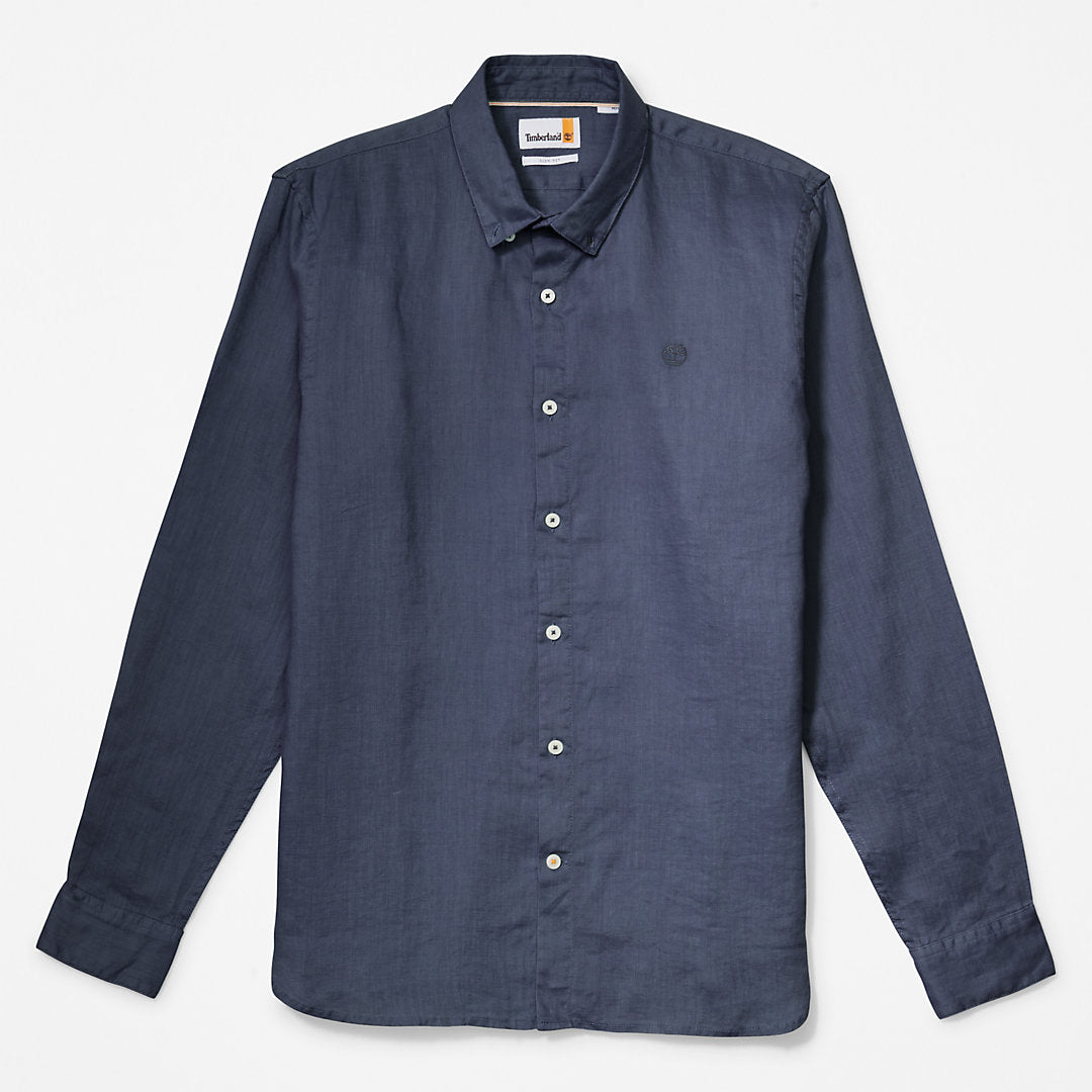 Mens Timberland Mill River LS Linen Shirt for Men in Navy