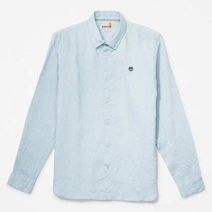 Mens Timberland Mill River LS Linen Shirt for Men in Light Blue