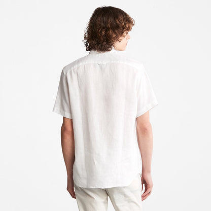 Mens Timberland Mill River Short-sleeve Linen Shirt for Men in White