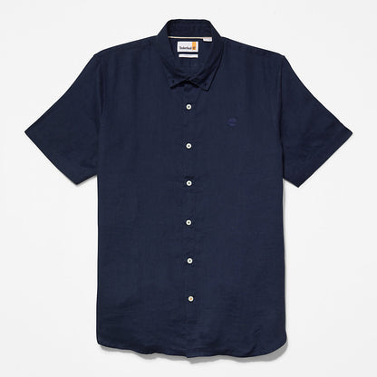Mens Timberland Mill River Short-sleeve Linen Shirt for Men in Navy