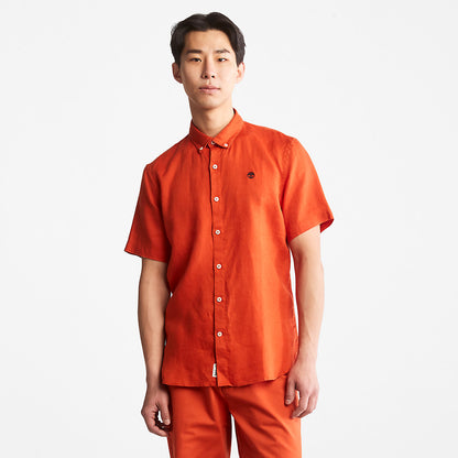 Mens Timberland Mill River Short-Sleeve Shirt for Men in Orange