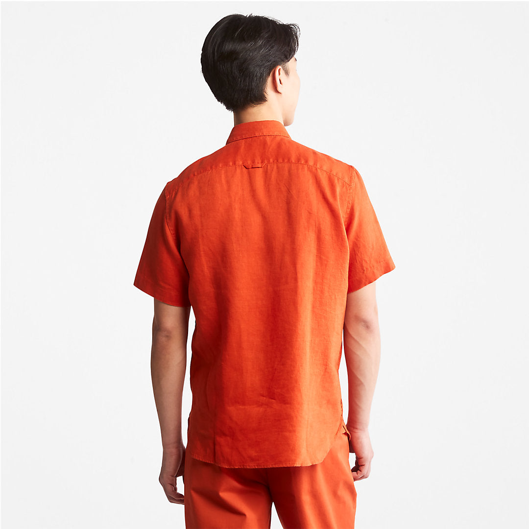 Mens Timberland Mill River Short-Sleeve Shirt for Men in Orange