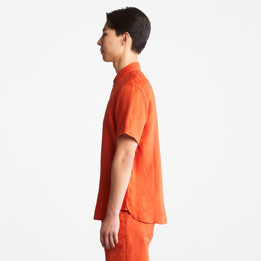 Mens Timberland Mill River Short-Sleeve Shirt for Men in Orange