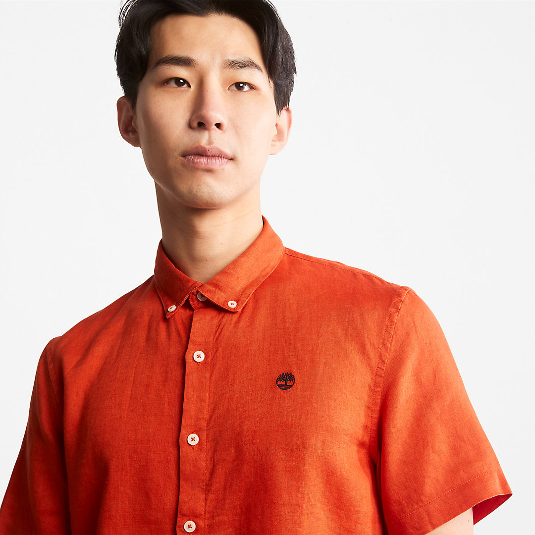 Mens Timberland Mill River Short-Sleeve Shirt for Men in Orange