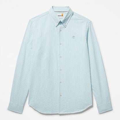 Mens Timberland Striped Seersucker Shirt for Men in Blue