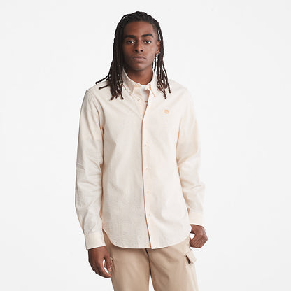 Mens Timberland Striped Seersucker Shirt for Men in Orange