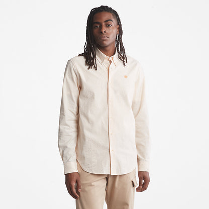 Mens Timberland Striped Seersucker Shirt for Men in Orange