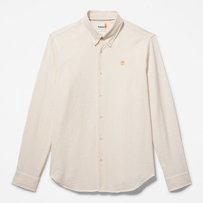 Mens Timberland Striped Seersucker Shirt for Men in Orange