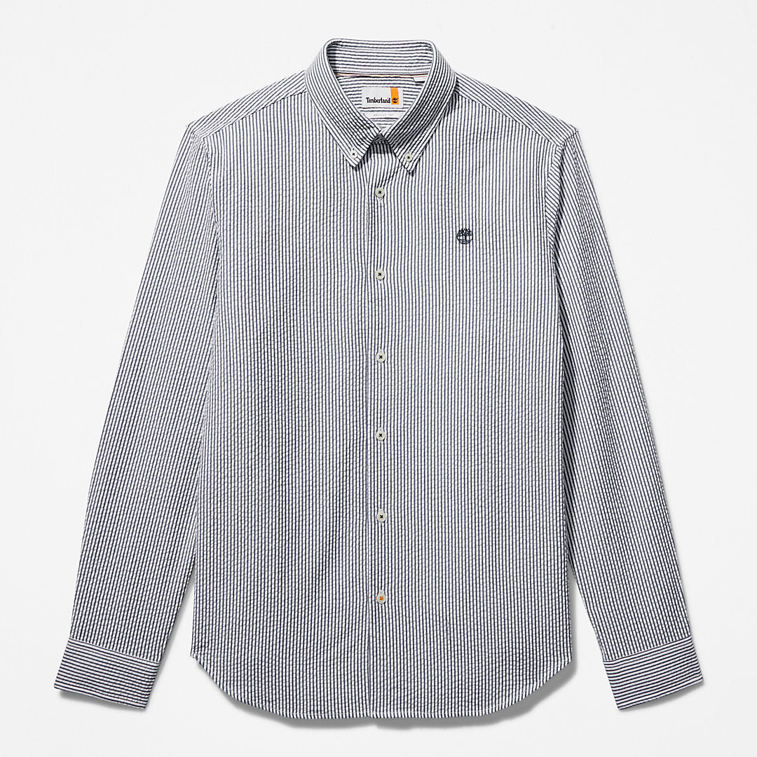 Mens Timberland Striped Seersucker Shirt for Men in Navy