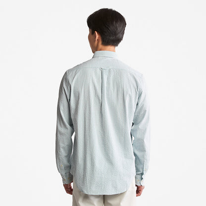 Mens Timberland Striped Seersucker Shirt for Men in Green