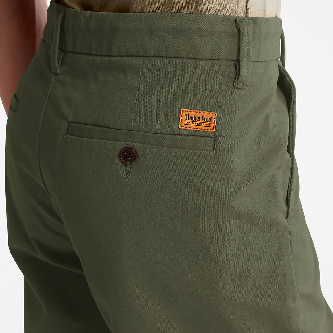 Mens Timberland Squam Lake Stretch Chino Shorts for Men in Green