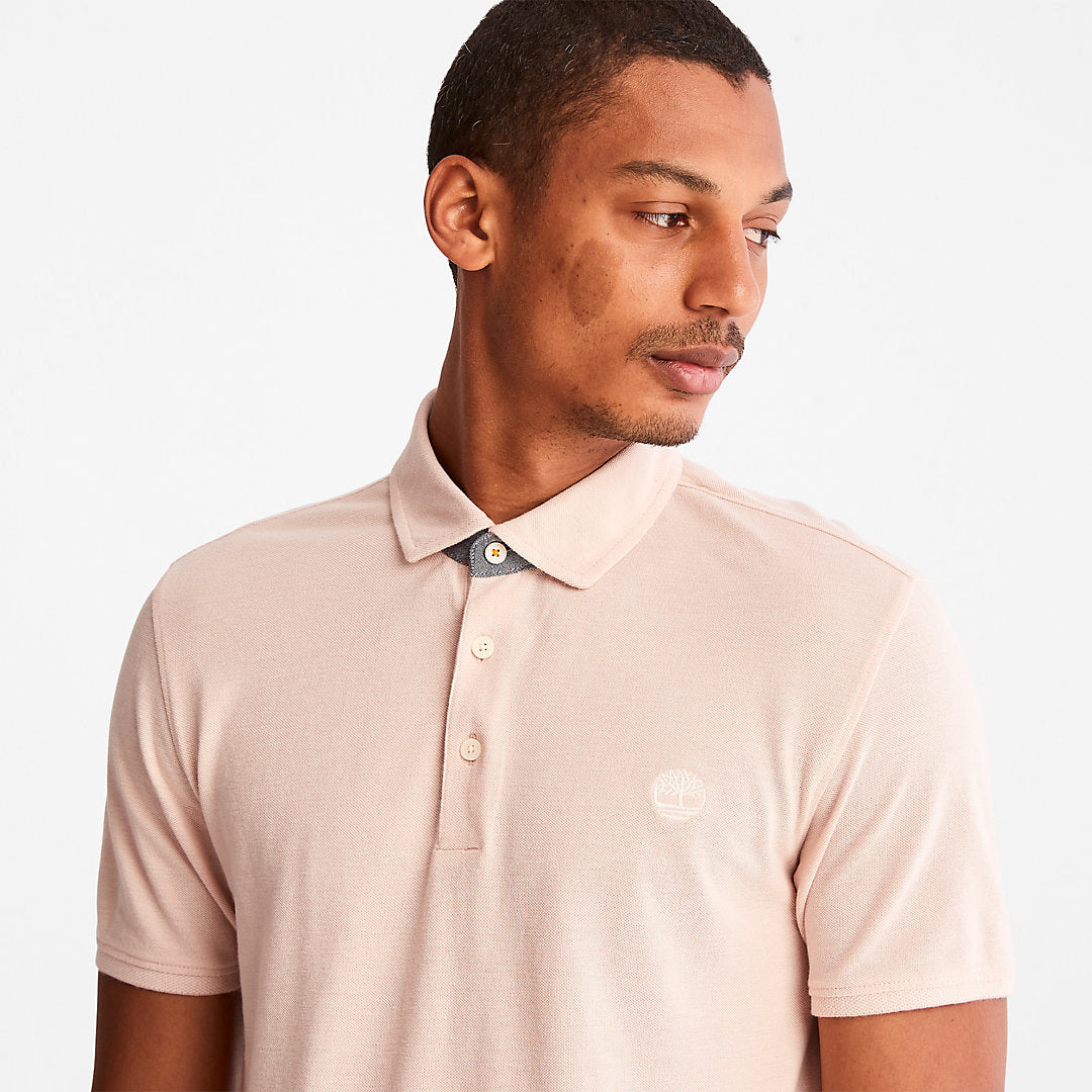 Mens Timberland Baboosic Brook Oxford Polo for Men in Light Pink
