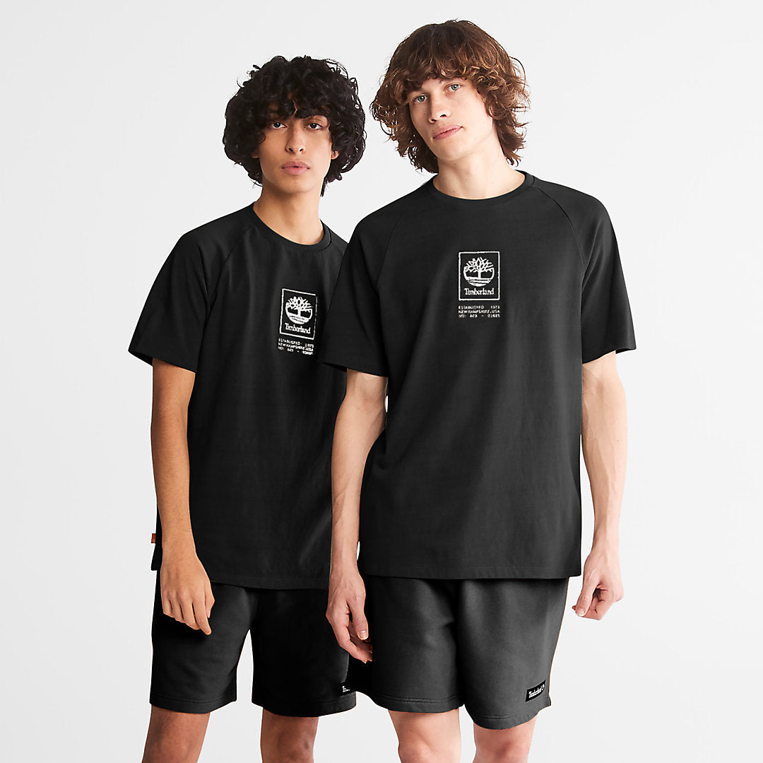 Mens Timberland Heavyweight Logo T-Shirt for Men in Black