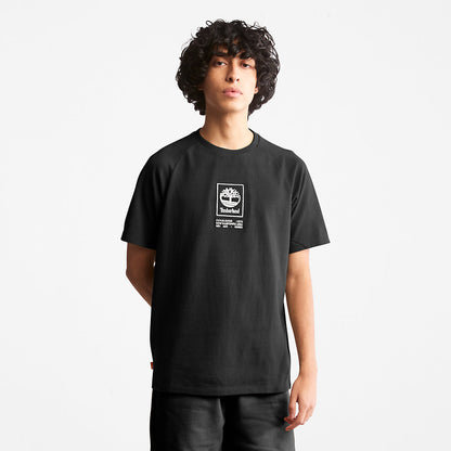 Mens Timberland Heavyweight Logo T-Shirt for Men in Black