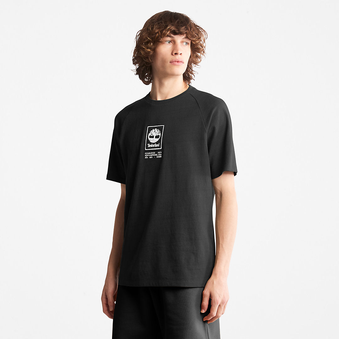 Mens Timberland Heavyweight Logo T-Shirt for Men in Black