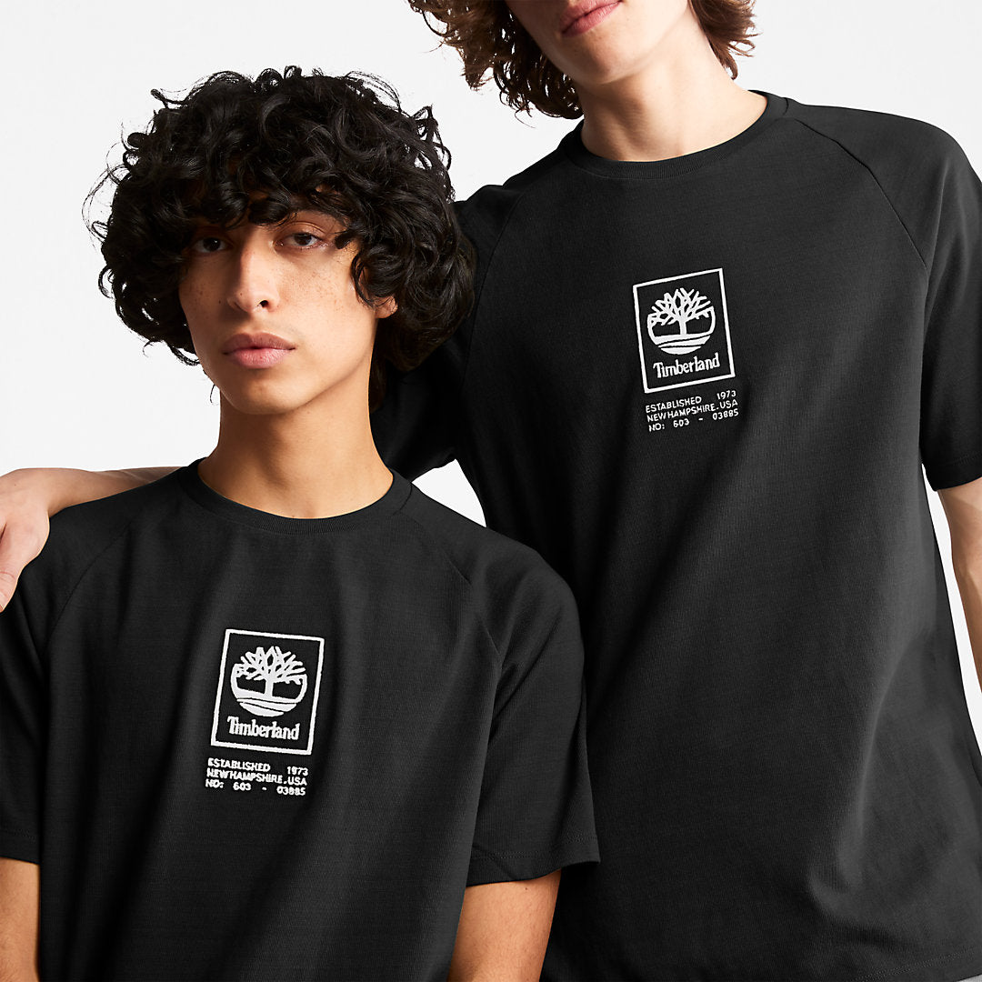 Mens Timberland Heavyweight Logo T-Shirt for Men in Black