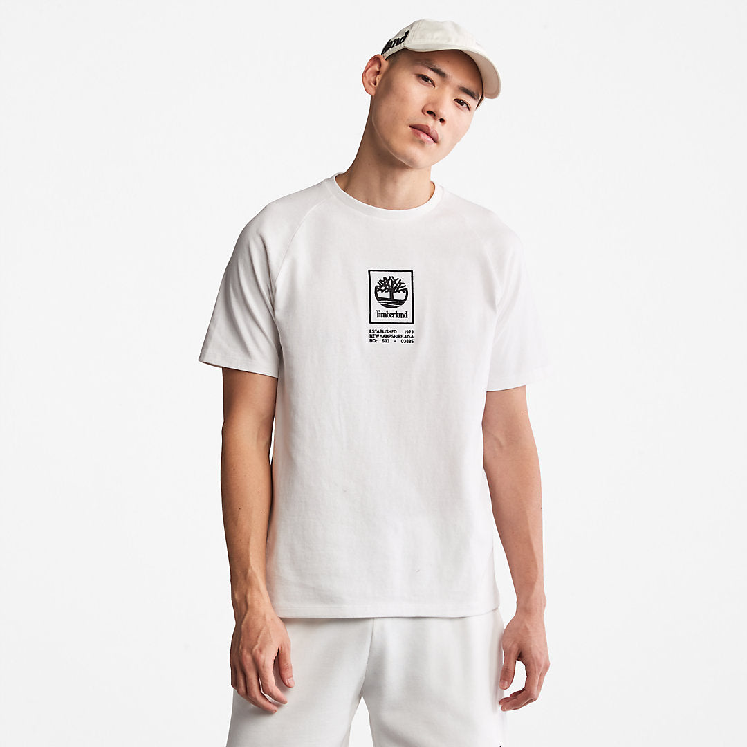 Mens Timberland Heavyweight Logo T-Shirt for Men in White