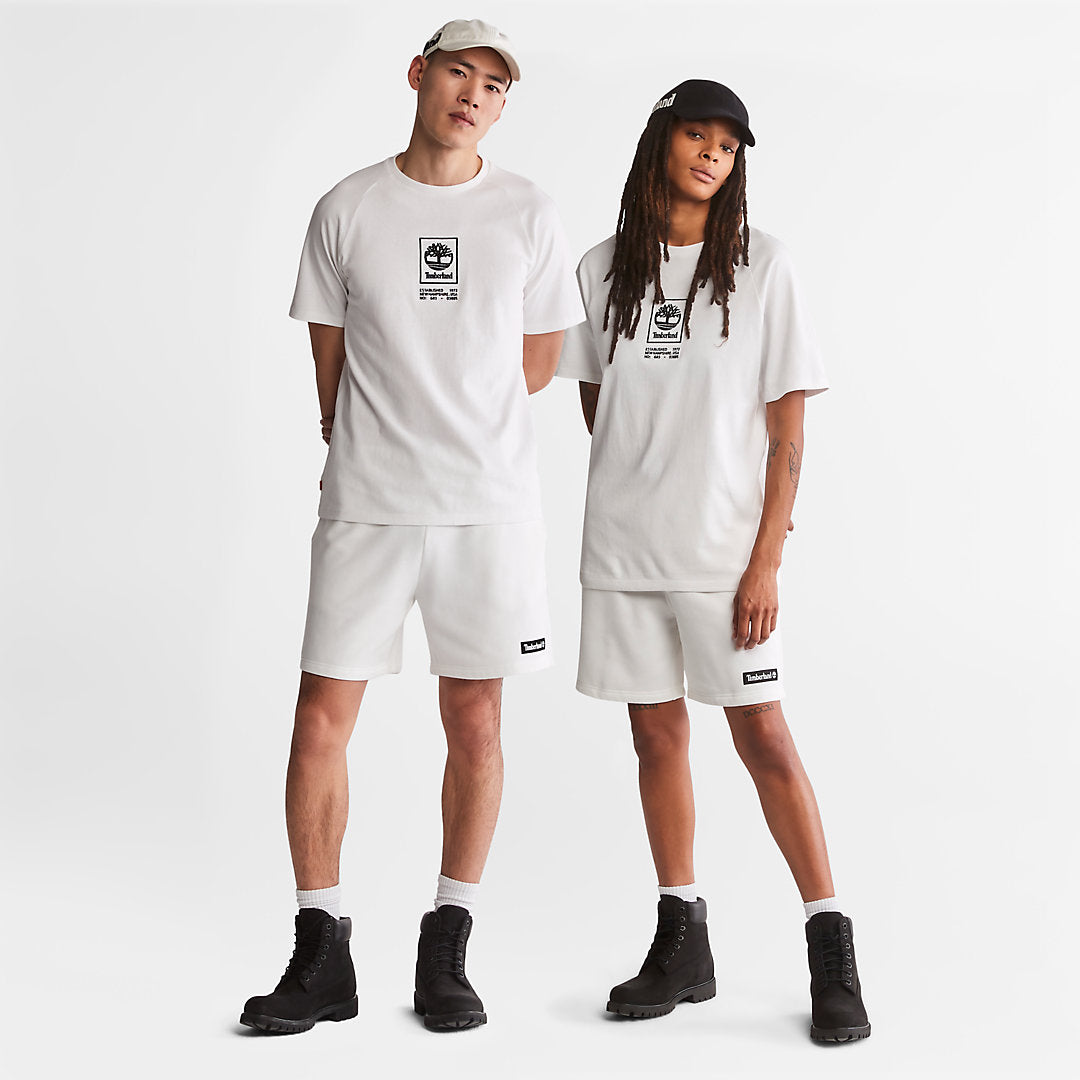 Mens Timberland Heavyweight Logo T-Shirt for Men in White