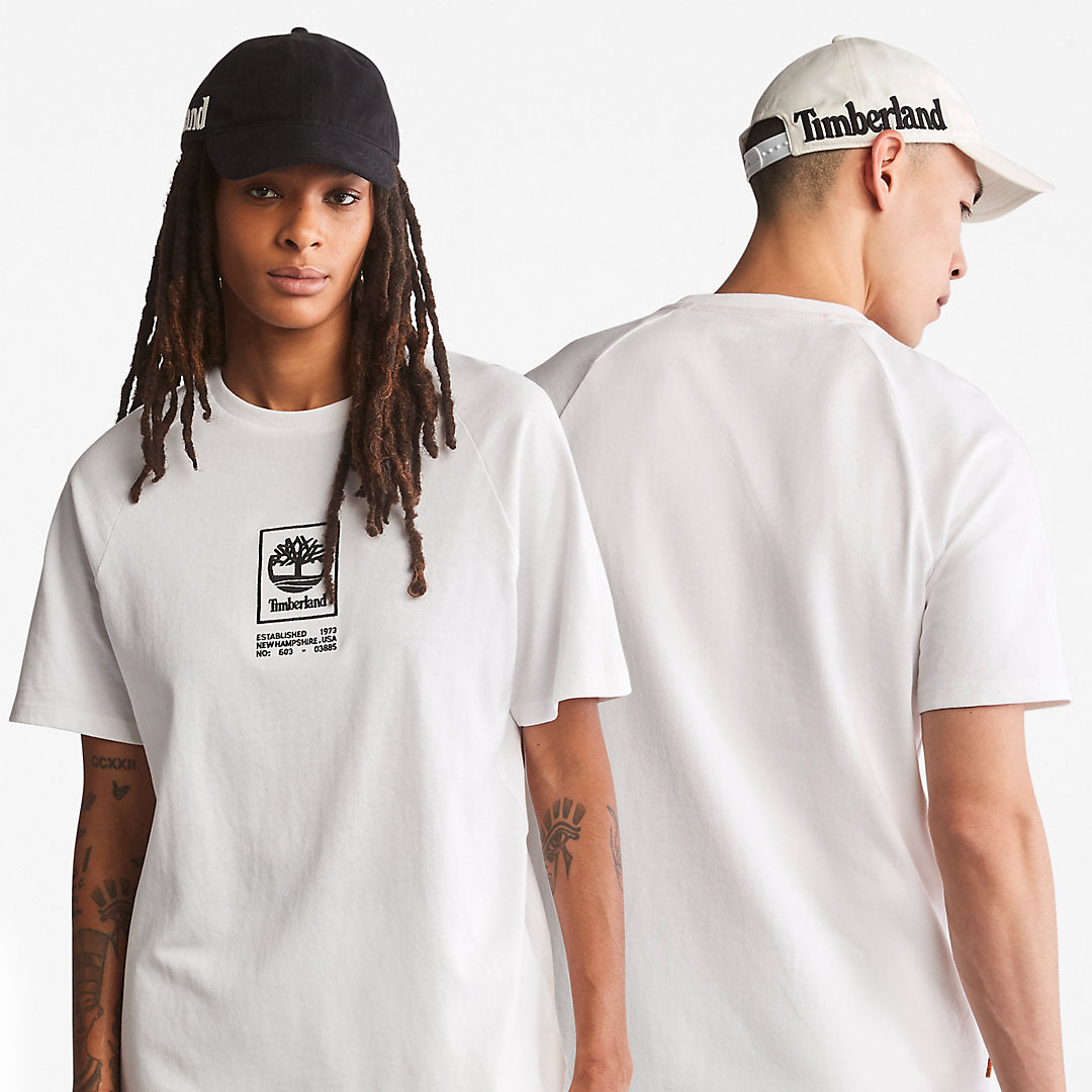 Mens Timberland Heavyweight Logo T-Shirt for Men in White