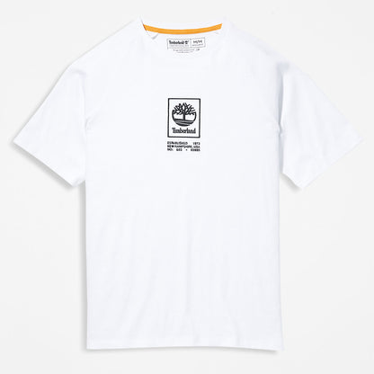 Mens Timberland Heavyweight Logo T-Shirt for Men in White