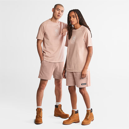 Mens Timberland Stacked Logo T-shirt for All Gender in Light Pink