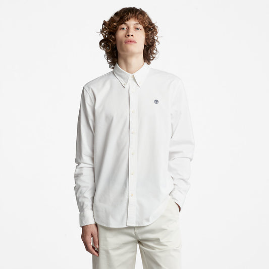 Mens Timberland Pleasant River Slim Oxford Shirt for Men in White