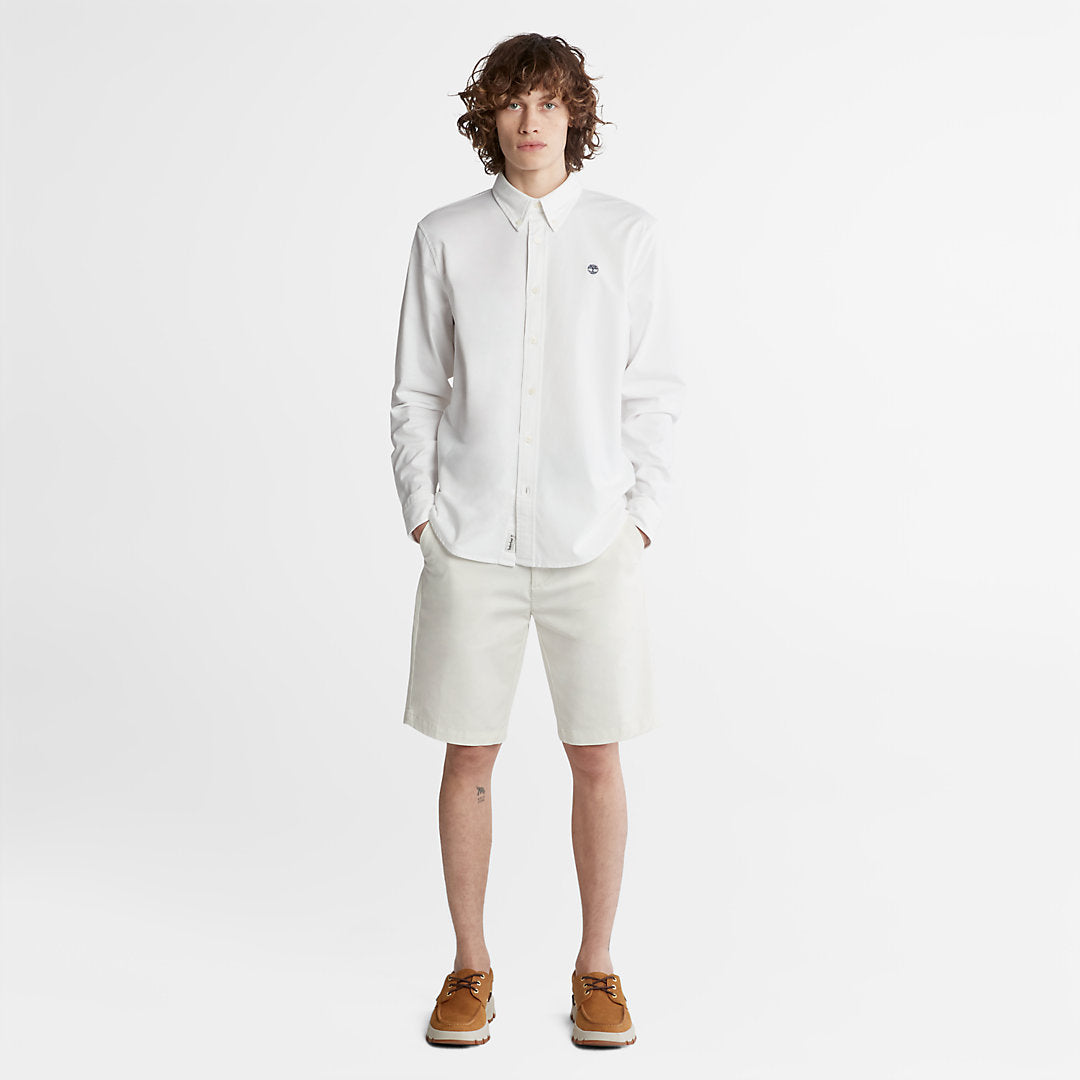 Mens Timberland Pleasant River Slim Oxford Shirt for Men in White