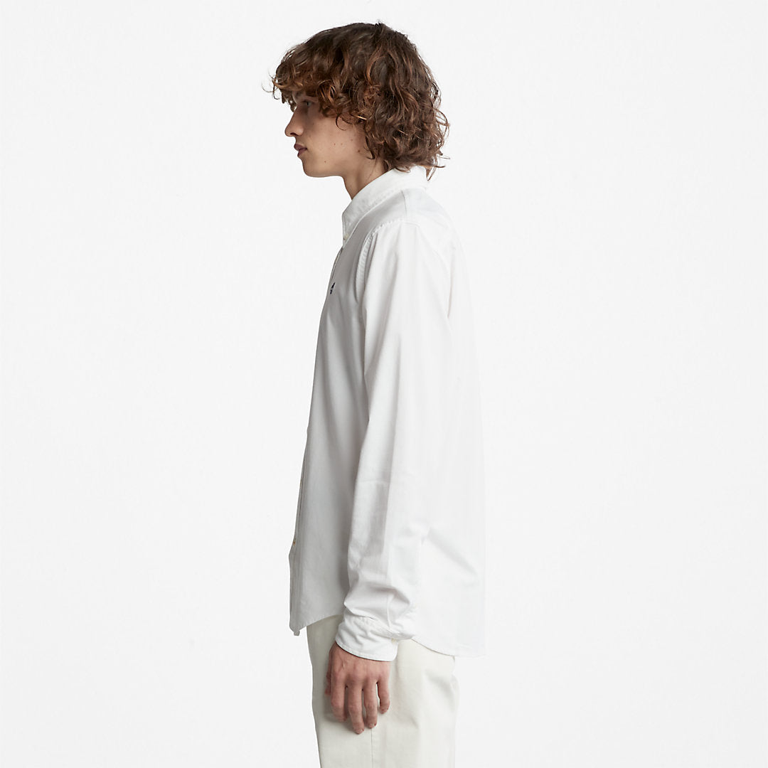 Mens Timberland Pleasant River Slim Oxford Shirt for Men in White