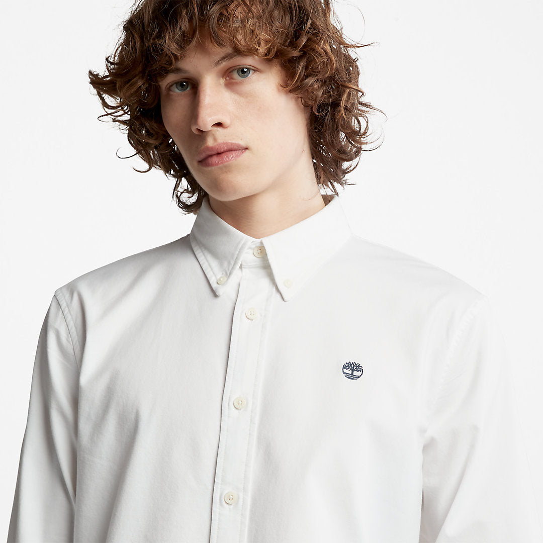 Mens Timberland Pleasant River Slim Oxford Shirt for Men in White