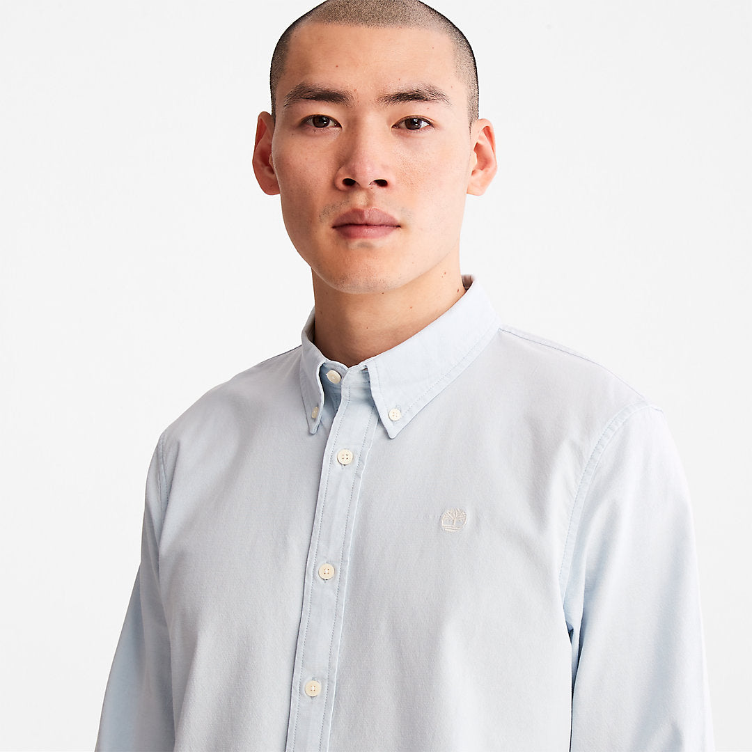 Mens Timberland Pleasant River Slim Oxford Shirt for Men in Light Blue