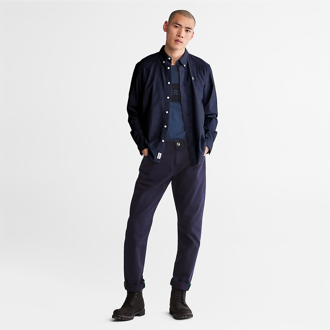Mens Timberland Pleasant River Slim Oxford Shirt for Men in Navy