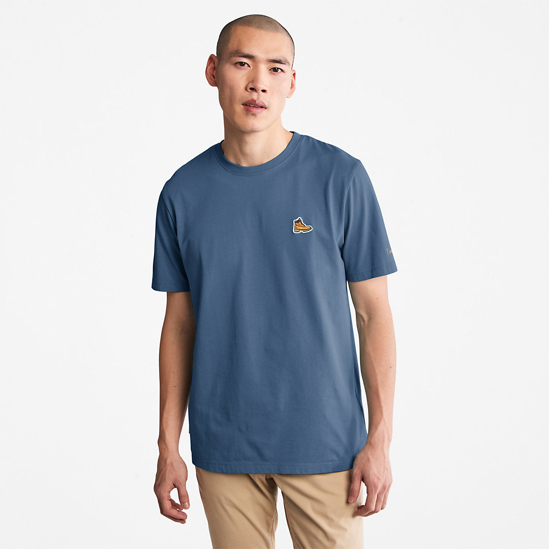 Mens Timberland Boot-Logo T-Shirt for Men in Navy