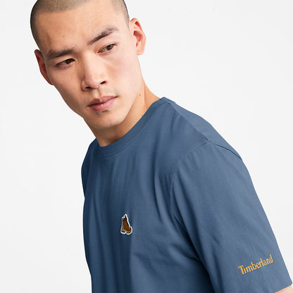 Mens Timberland Boot-Logo T-Shirt for Men in Navy