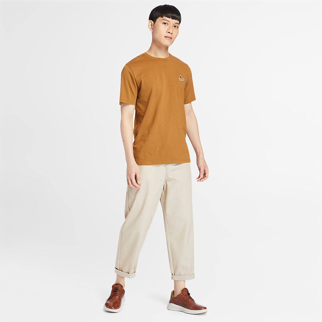 Mens Timberland Organic Cotton Boot T-Shirt for Men in Brown