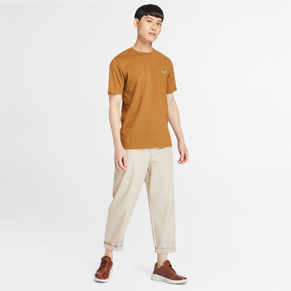 Mens Timberland Organic Cotton Boot T-Shirt for Men in Brown
