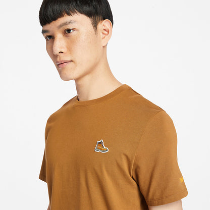 Mens Timberland Organic Cotton Boot T-Shirt for Men in Brown