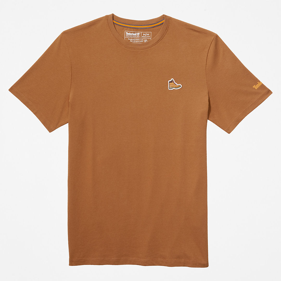Mens Timberland Organic Cotton Boot T-Shirt for Men in Brown