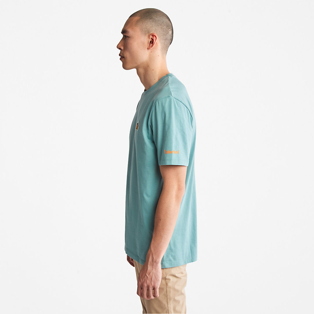 Mens Timberland Boot-Logo T-Shirt for Men in Blue
