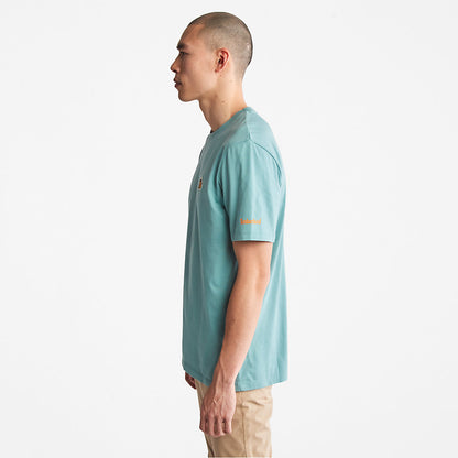 Mens Timberland Boot-Logo T-Shirt for Men in Blue