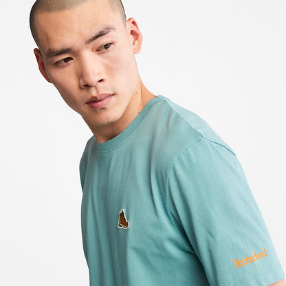 Mens Timberland Boot-Logo T-Shirt for Men in Blue