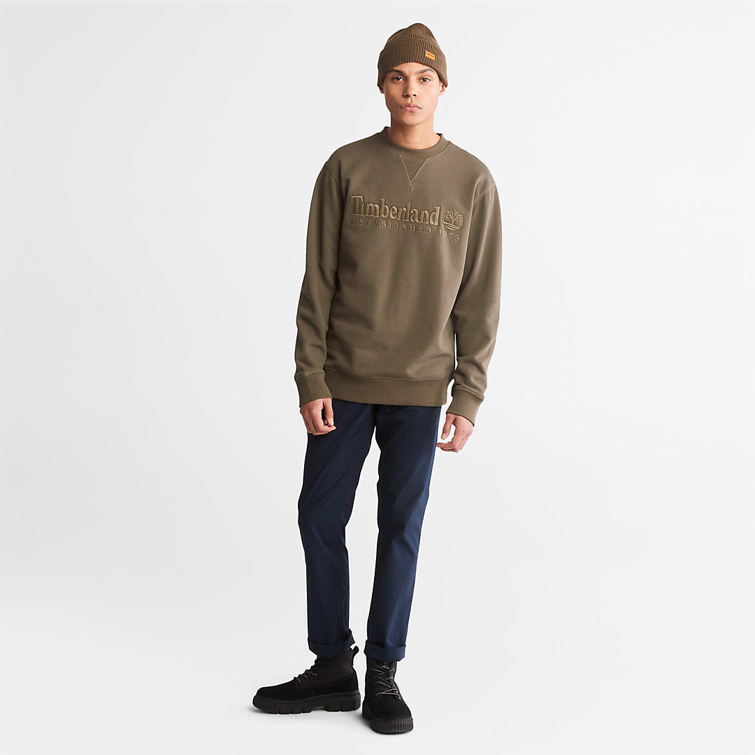 Mens Timberland Outdoor Heritage Crewneck Sweatshirt for Men in Dark Green