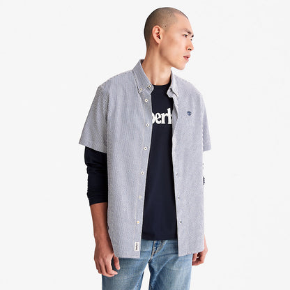 Mens Timberland SS Seersucker Shirt for Men in Blue