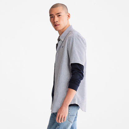Mens Timberland SS Seersucker Shirt for Men in Blue
