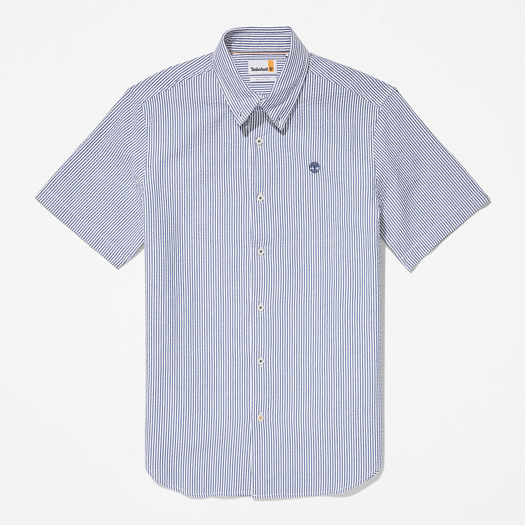 Mens Timberland SS Seersucker Shirt for Men in Blue