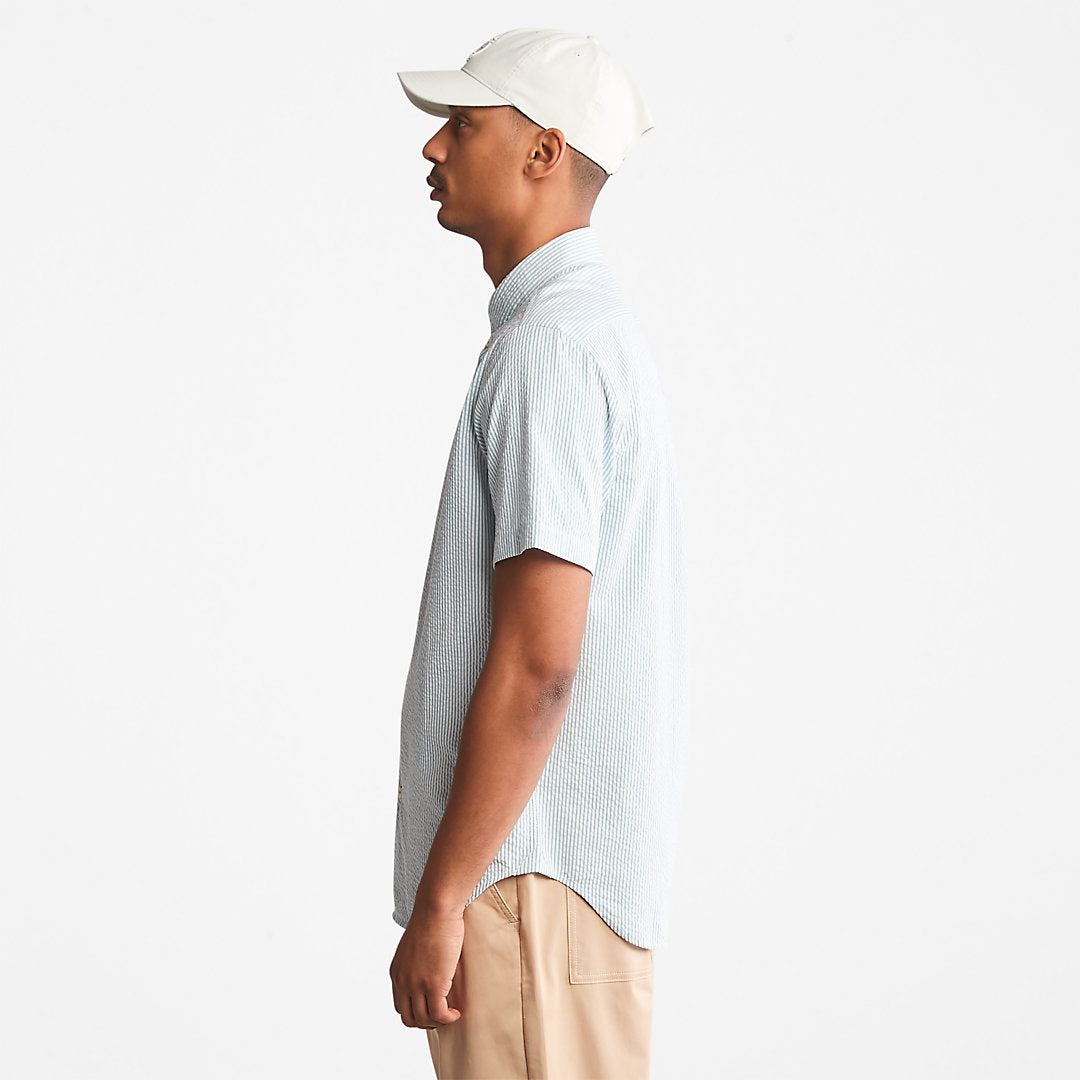 Mens Timberland SS Seersucker Shirt for Men in Green