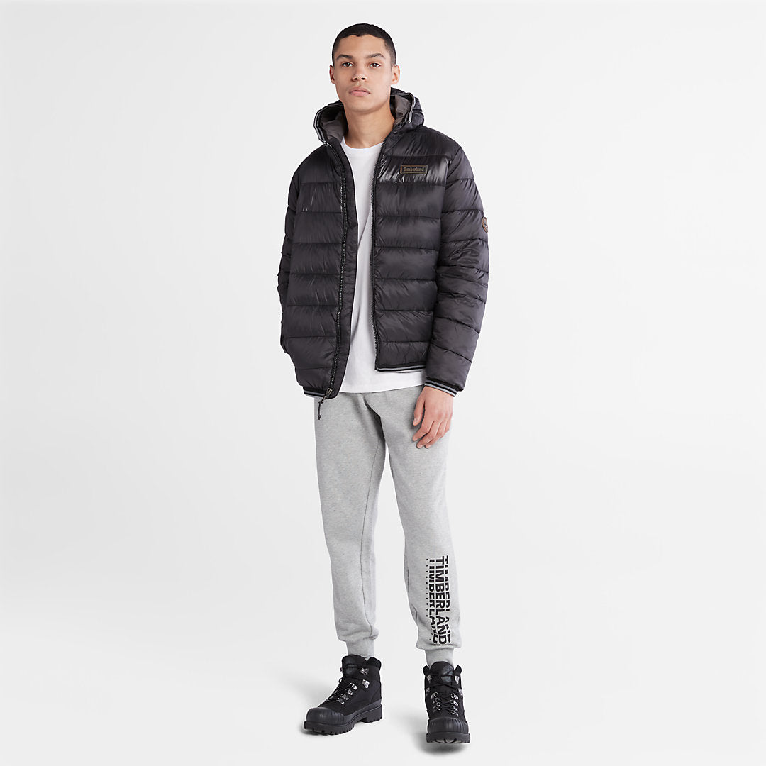 Mens Timberland Garfield Hooded Puffer Jacket for Men in Black