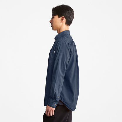 Mens Timberland Outdoor Heritage Washed Poplin Shirt for Men in Blue